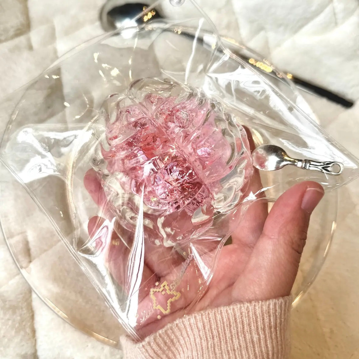 Handmade Transparent Strawberry Brain Taba Squishy Toy (Liquid Squishy)
