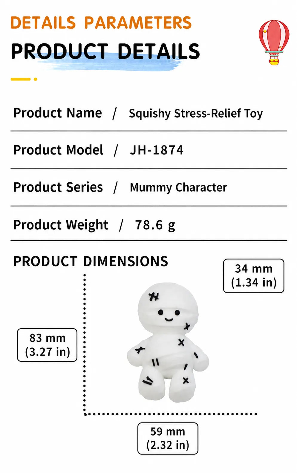Halloween Slow-Rise Silicone Squishy Doll Keychain