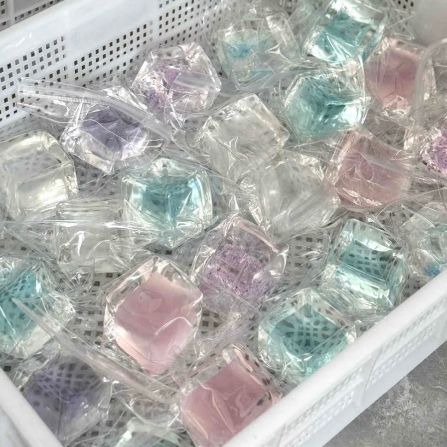 250g Handmade Transparent Ice Cube Taba Squishy Toy (Flowing Liquid in The Middle)(Liquid Squishy)