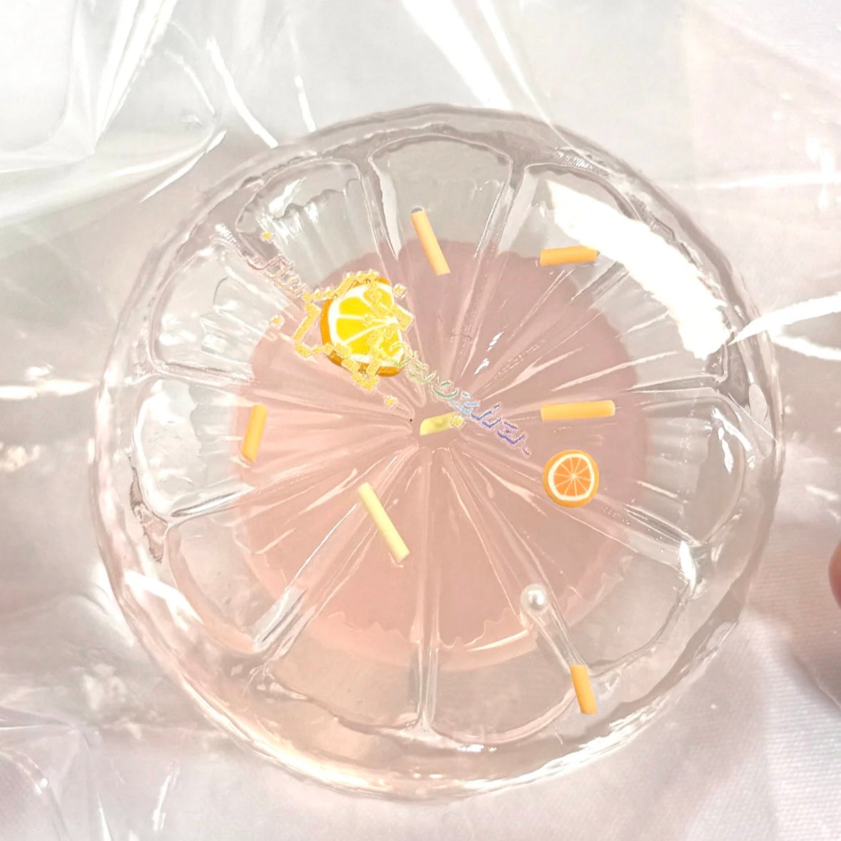 Transparent Handmade Grapefruit Taba Squishy Toy (Liquid Squishy)