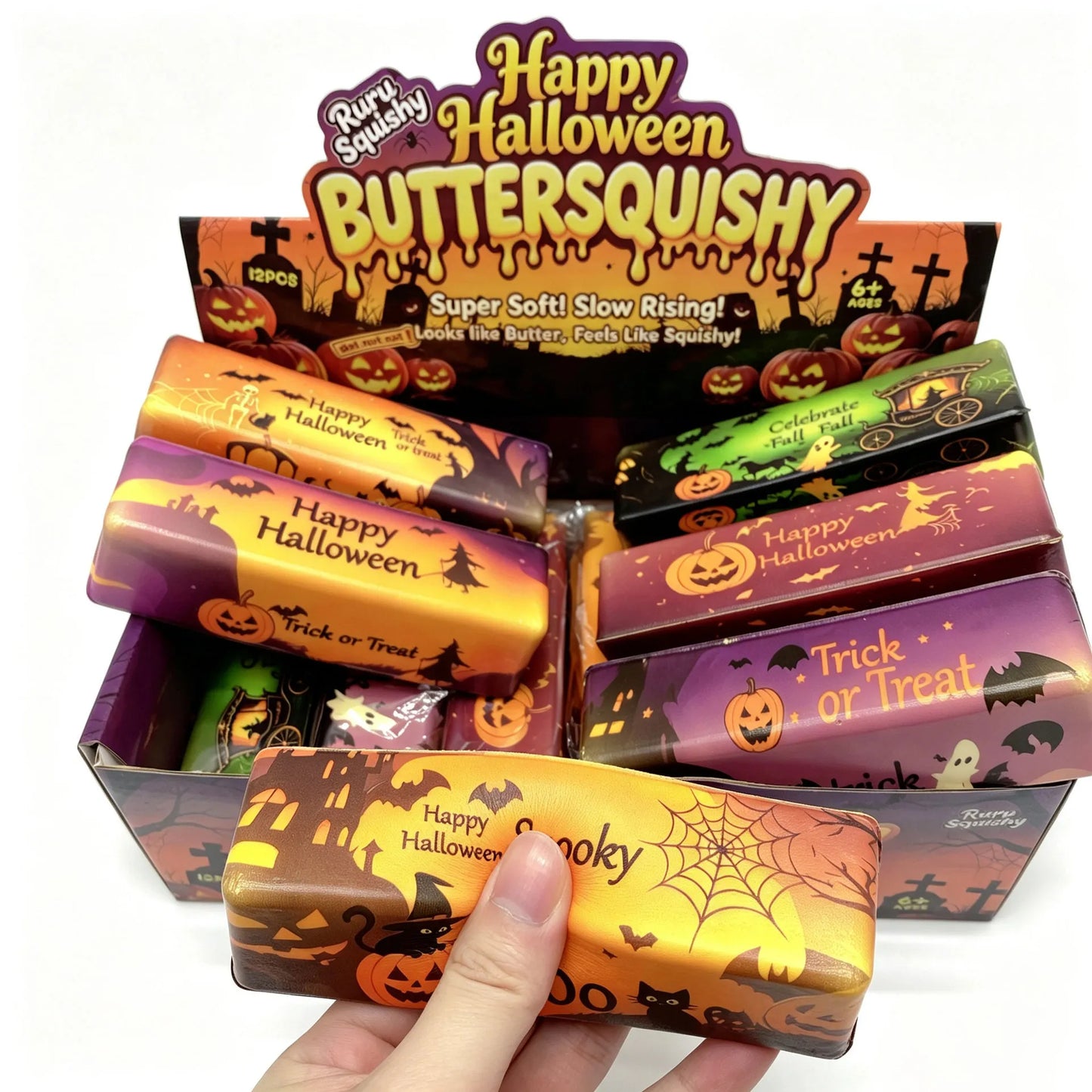 Halloween Butter Stick Squishy Toy – Soft, Non-Toxic Slow-Rebound Stress Relief Toy
