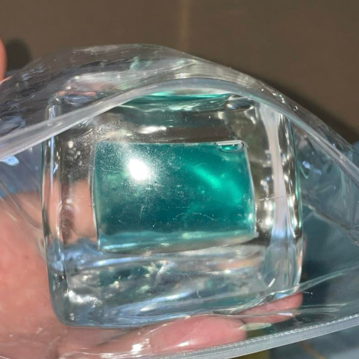 250g Handmade Transparent Ice Cube Taba Squishy Toy (Flowing Liquid in The Middle)(Liquid Squishy)