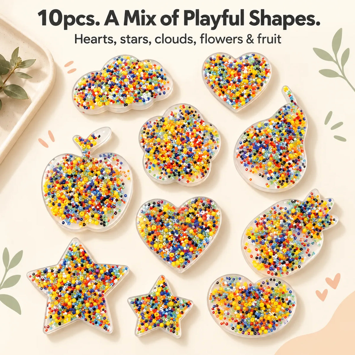 10PCS Silicone Picky Pad Set – Bead Picking Fidget Toys