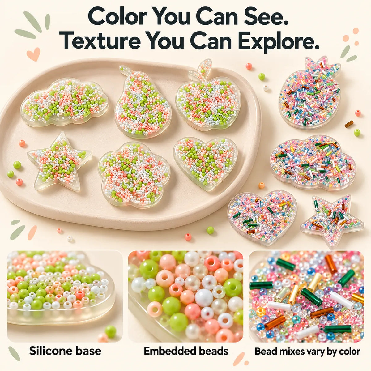 10PCS Silicone Picky Pad Set – Bead Picking Fidget Toys