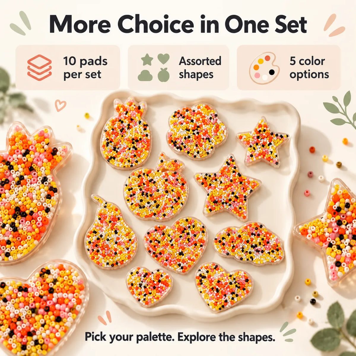 10PCS Silicone Picky Pad Set – Bead Picking Fidget Toys