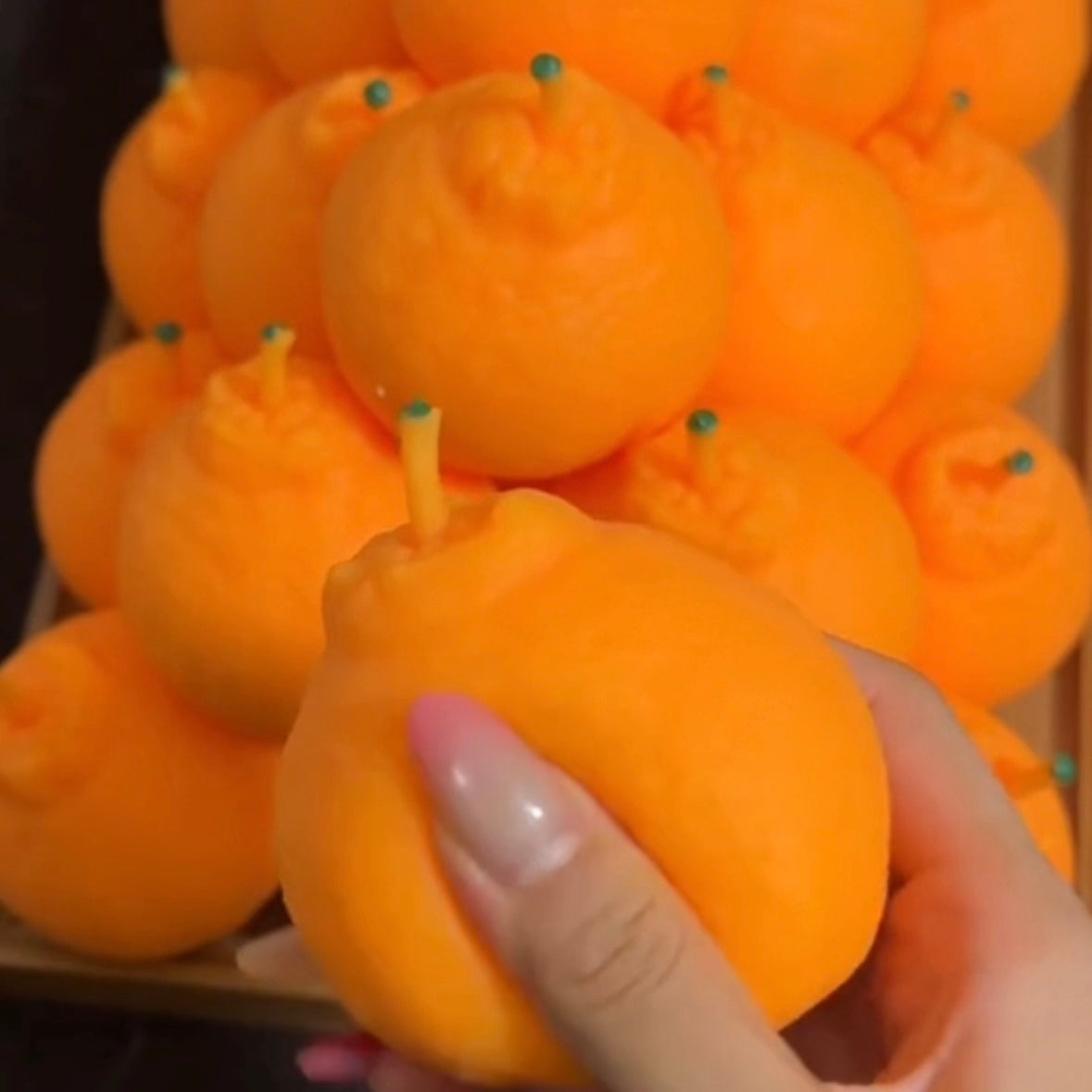 Crunchy Orange Bead & Clay Base Stress Ball Squishy Stress Relief Decompression Toy
