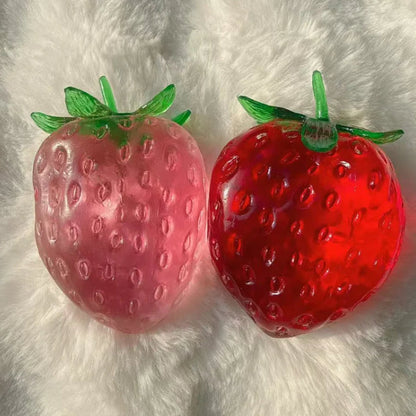 Strawberry Shape Vaseline Base Handmade Stress Ball