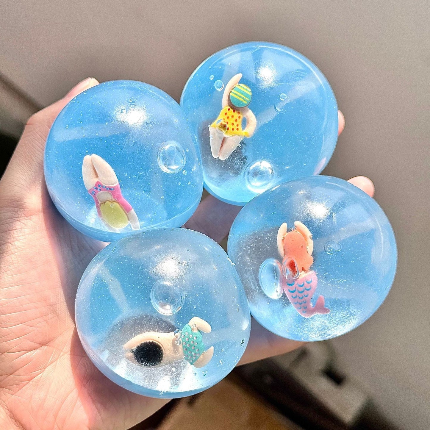 Swimming Stress Ball Jelly Ball Squishy Stress Relief Decompression Toy
