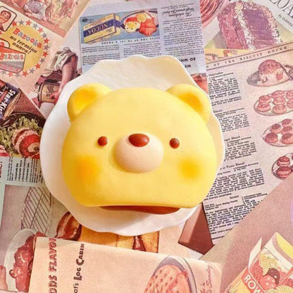 Slow Rising Squishy Bear Head Stress Relief Decompression Toy