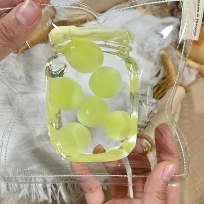 Handmade Transparent Mango Strawberry Yellow Peach Green Grape Taba Squishy Toy