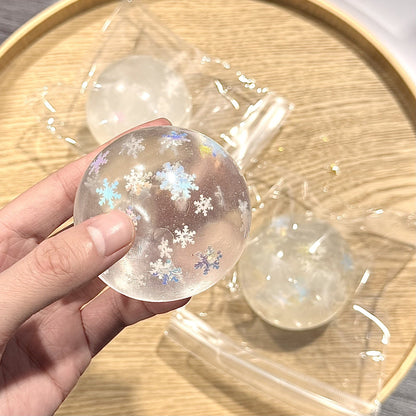 Snowflake Stress Ball Jelly Ball Squishy Stress Relief Decompression Toy