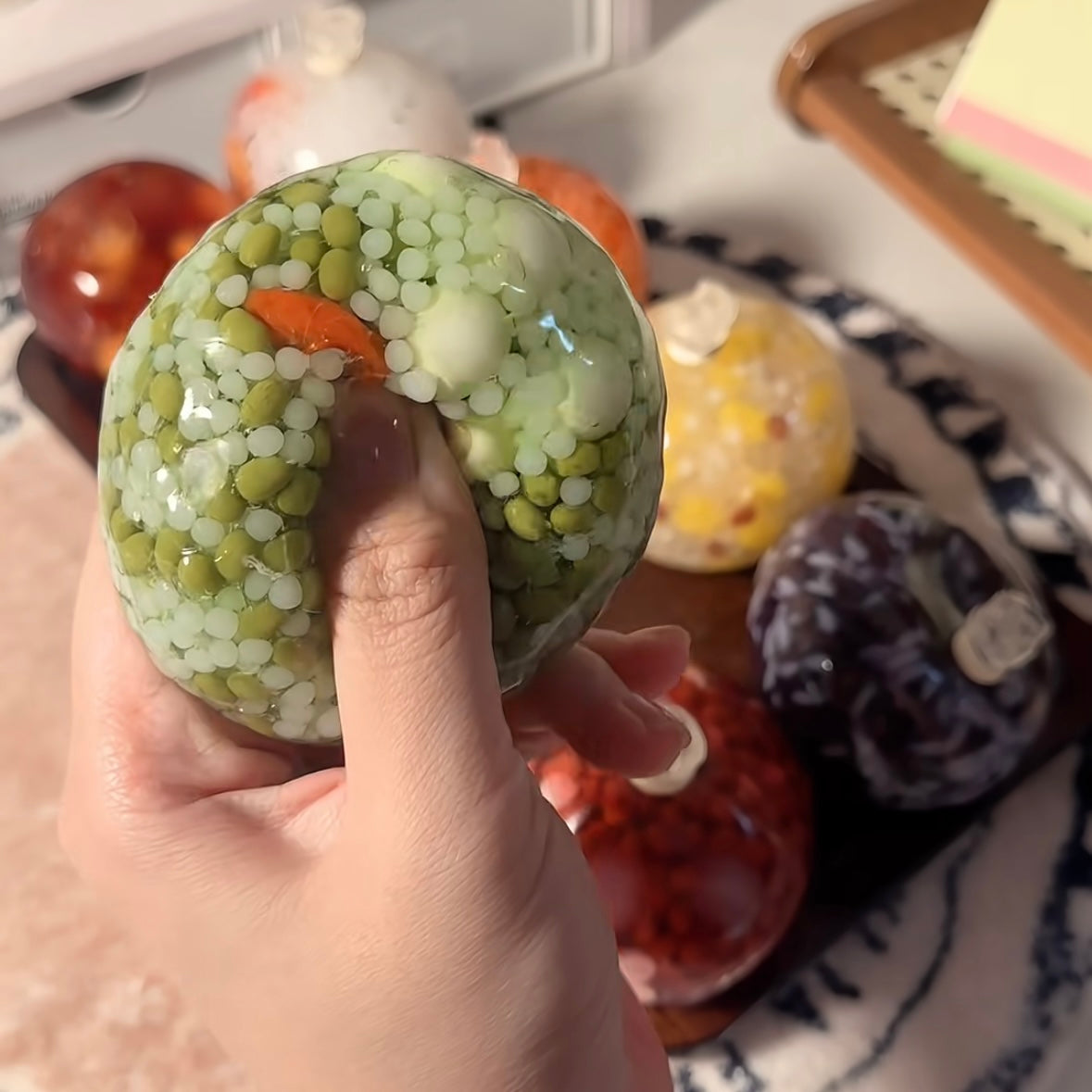 Rice Ball Collection Stress Ball Squishy Stress Relief Decompression Toy - Zip-tie Closure