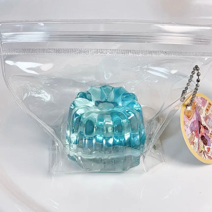 Handmade Silicone Transparent Blue Dessert Canula Cake Squishy Toy