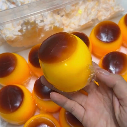 Crunchy Egg Pudding Stress Ball Squishy Bead & Clay Base Stress Relief Decompression Toy