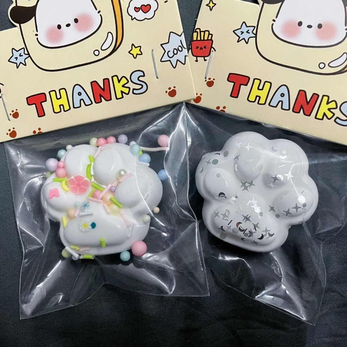 White Handmade Silicone Cat's Paw Stress Relief Taba Squishy Toy