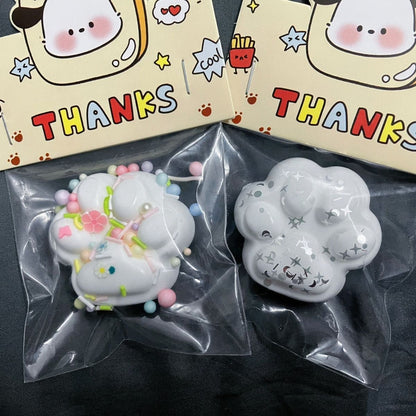 White Handmade Silicone Cat's Paw Stress Relief Taba Squishy Toy