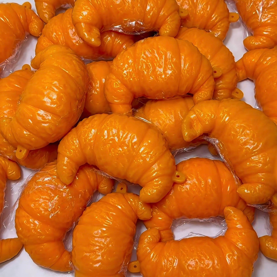Crunchy Handmade Croissant Stress Ball Bead & Clay Base