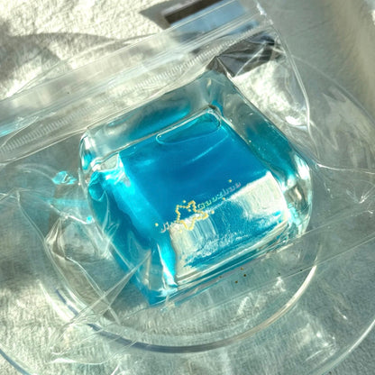 250g Handmade Transparent Ice Cube Taba Squishy Toy (Flowing Liquid in The Middle)(Liquid Squishy)