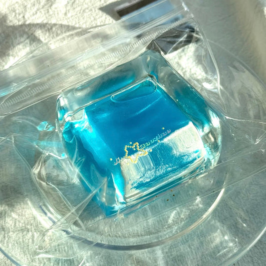 250g Handmade Transparent Ice Cube Taba Squishy Toy (Flowing Liquid in The Middle)(Liquid Squishy)
