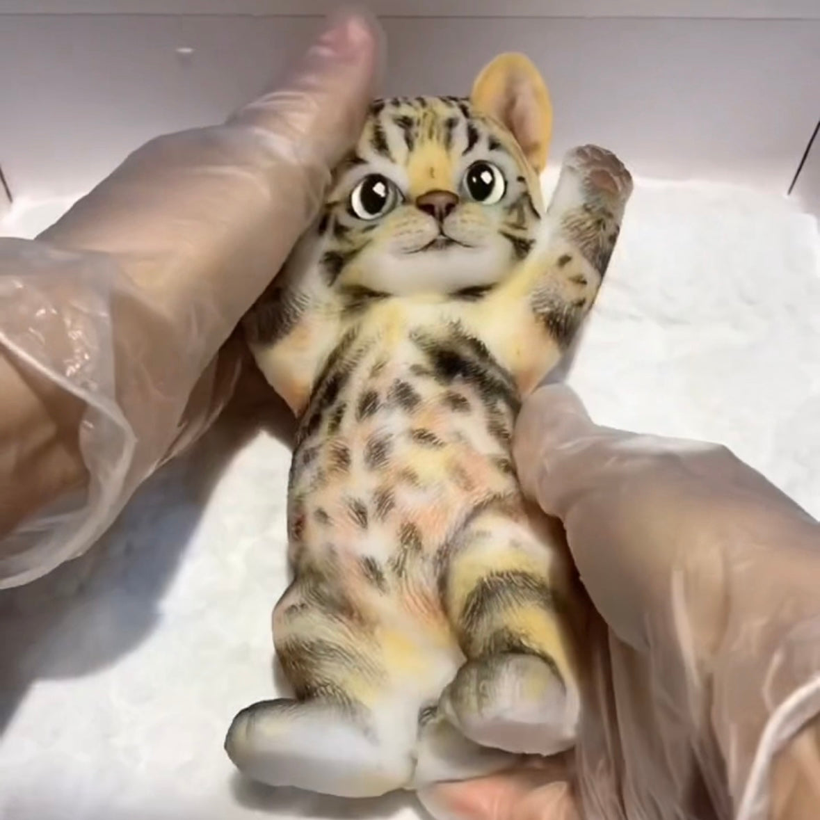 600g/1000g Leopard Print Kitty Cats Taba Squishy Toy with Flocking