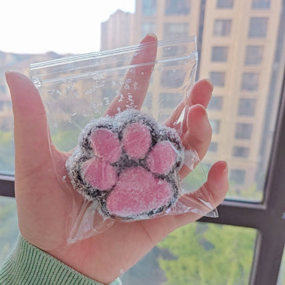 Handmade Silicone Cat's Paw Stress Relief Taba Squishy Toy Black-Pink