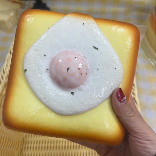 Slow Rising Squishy Egg Toast Stress Relief Decompression Toy