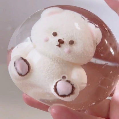 Handmade Transparent Bear Ball Taba Squishy Toy