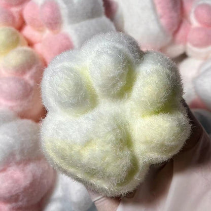 Handmade Cat Paw Stress Relief Taba Squishy Toy with Flocking