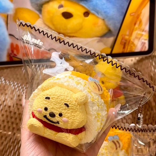 Handmade Teddy Bear Toast Taba Squishy Toy