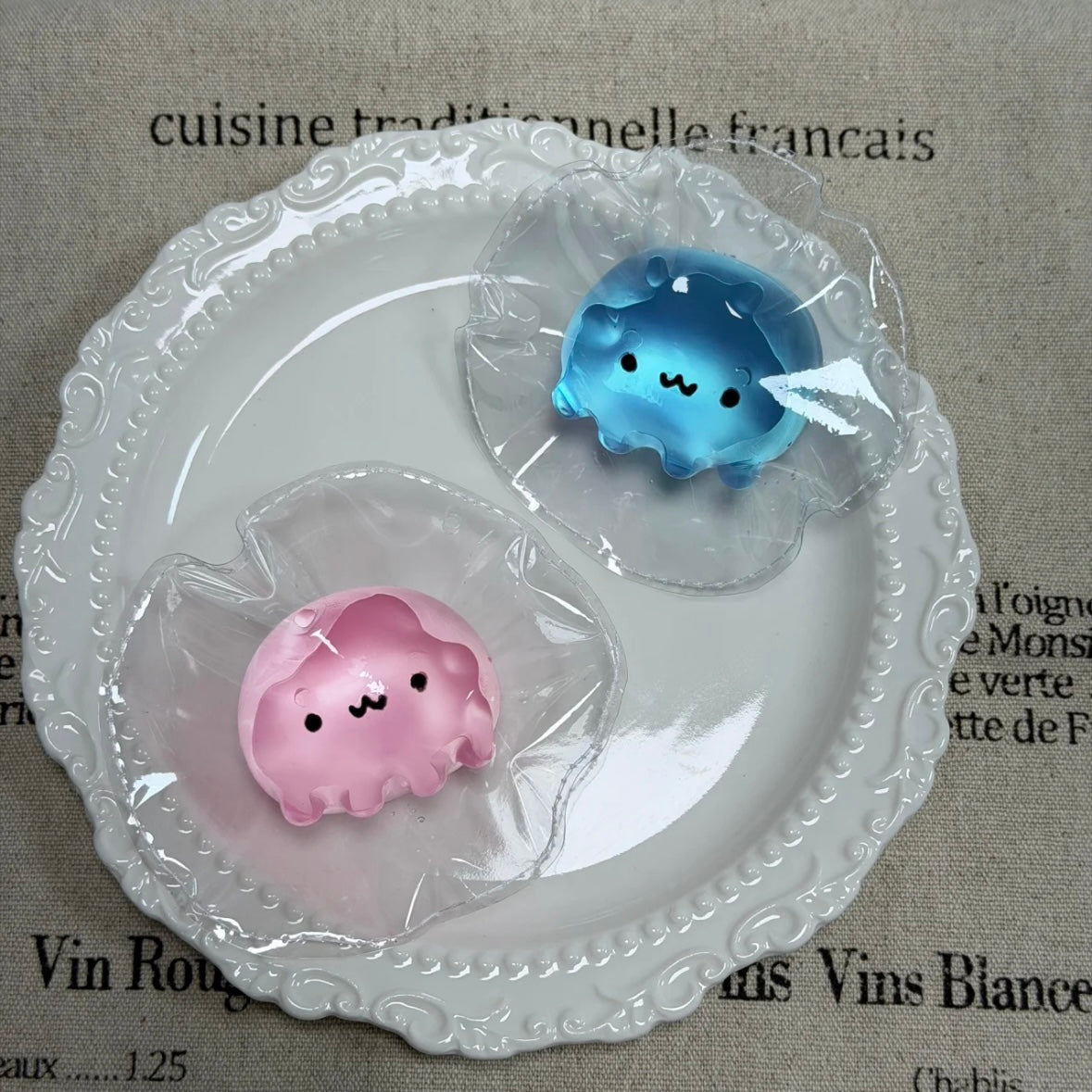 Handmade Transparent Mini Octopus Jellyfish Taba Squishy Toy