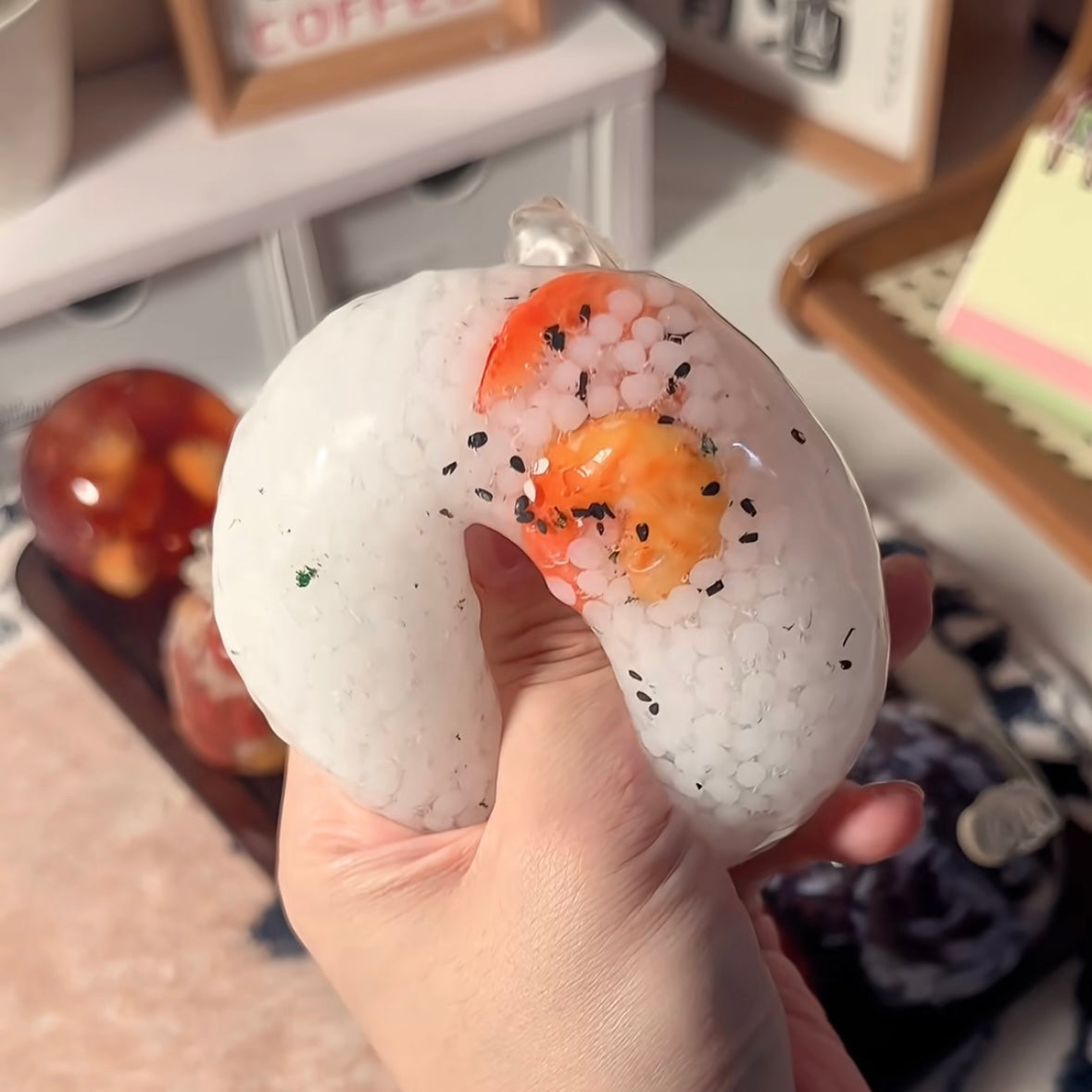 Rice Ball Collection Stress Ball Squishy Stress Relief Decompression Toy - Zip-tie Closure