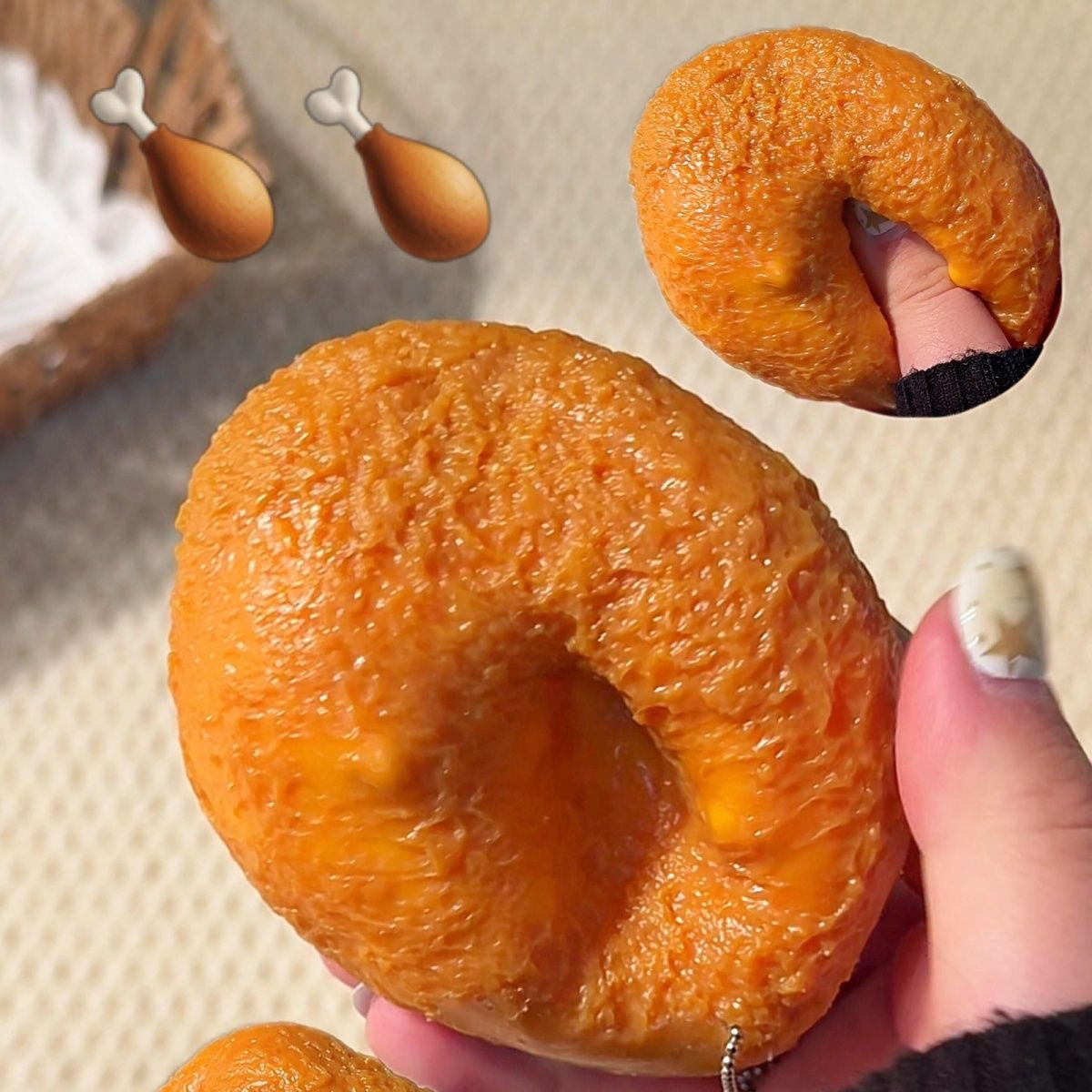 Crunchy Fried Cheese Stick Stress Ball Squishy Bead & Clay Base Stress Relief Decompression Toy