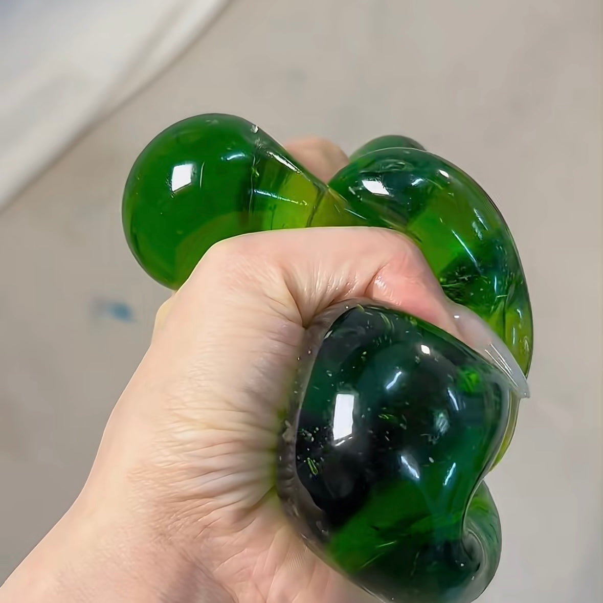 Dark Green Ice Cube Vasline Base Handmade Stress Ball