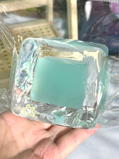 250g Handmade Transparent Ice Cube Taba Squishy Toy (Flowing Liquid in The Middle)(Liquid Squishy)