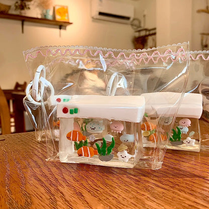 Handmade Transparent Fish Tank Taba Squishy Toy