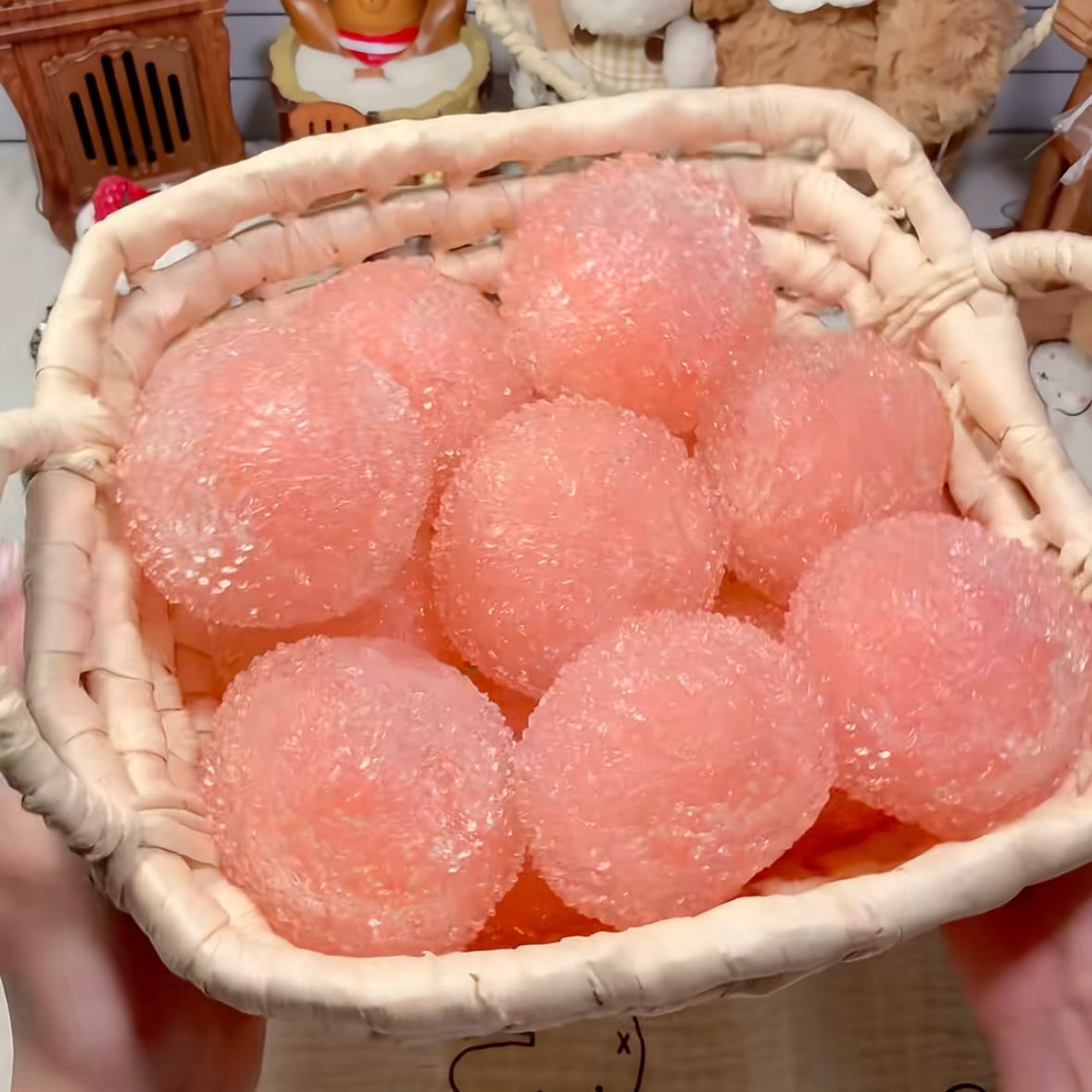 Crisp Satisfying Sound Red Bayberry Handmade Stress Balls