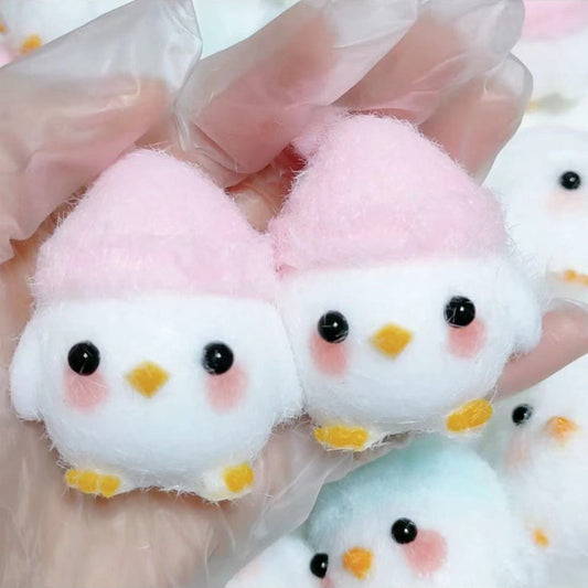 Silicone Squishy Chick with Wearing Hat Taba Squishy Toy