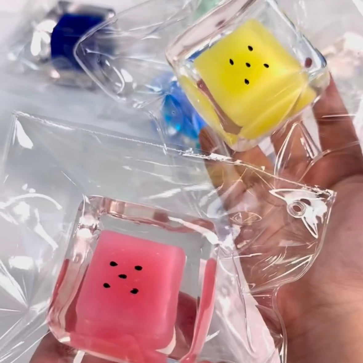 Transparent Watermelon Ice Cube Taba Squishy Toy