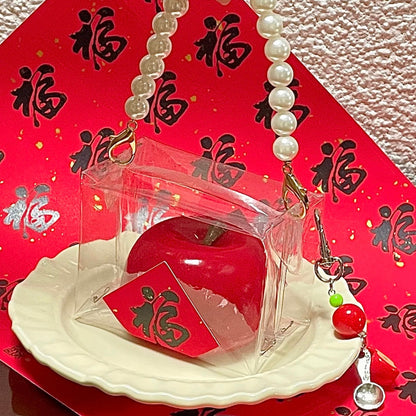Handmade Apple Taba Squishy Toy - Christmas Series