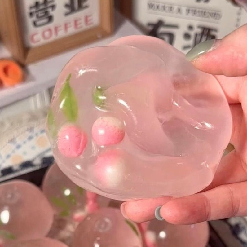 Blueberry/Peach/Green Grape Coconut Oil Soap Base Stress Ball Squishy Stress Relief Decompression Toy