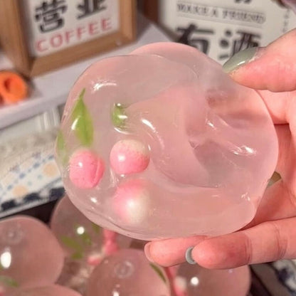 Blueberry/Peach/Green Grape Coconut Oil Soap Base Stress Ball Squishy Stress Relief Decompression Toy
