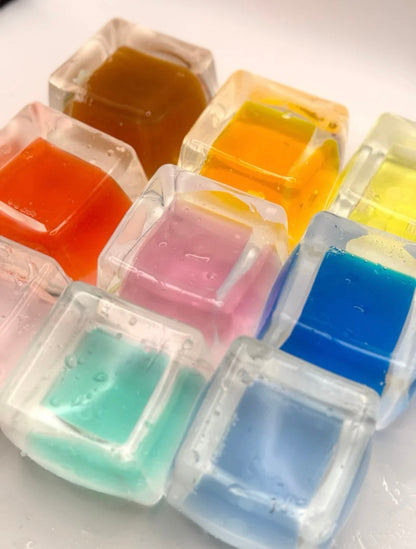 250g Handmade Transparent Ice Cube Taba Squishy Toy (Flowing Liquid in The Middle)(Liquid Squishy)
