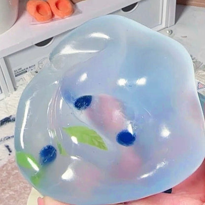 Blueberry/Peach/Green Grape Coconut Oil Soap Base Stress Ball Squishy Stress Relief Decompression Toy