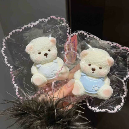 Handmade Blue / Purple / Pink Bear Taba Squishy Toy