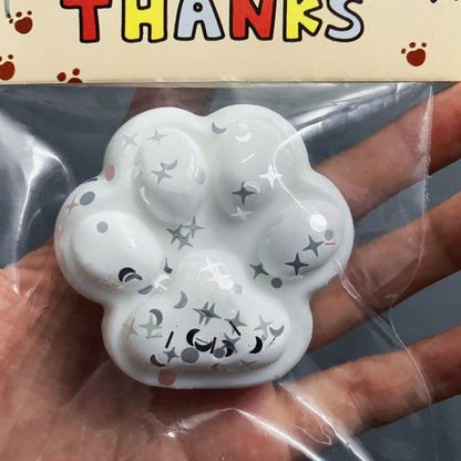 White Handmade Silicone Cat's Paw Stress Relief Taba Squishy Toy