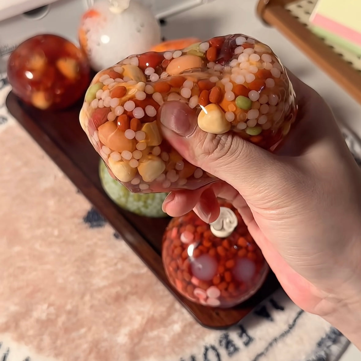 Rice Ball Collection Stress Ball Squishy Stress Relief Decompression Toy - Zip-tie Closure