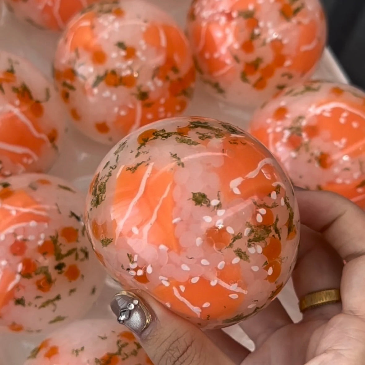 Rice Ball Collection Stress Ball Squishy Stress Relief Decompression Toy - Zip-tie Closure