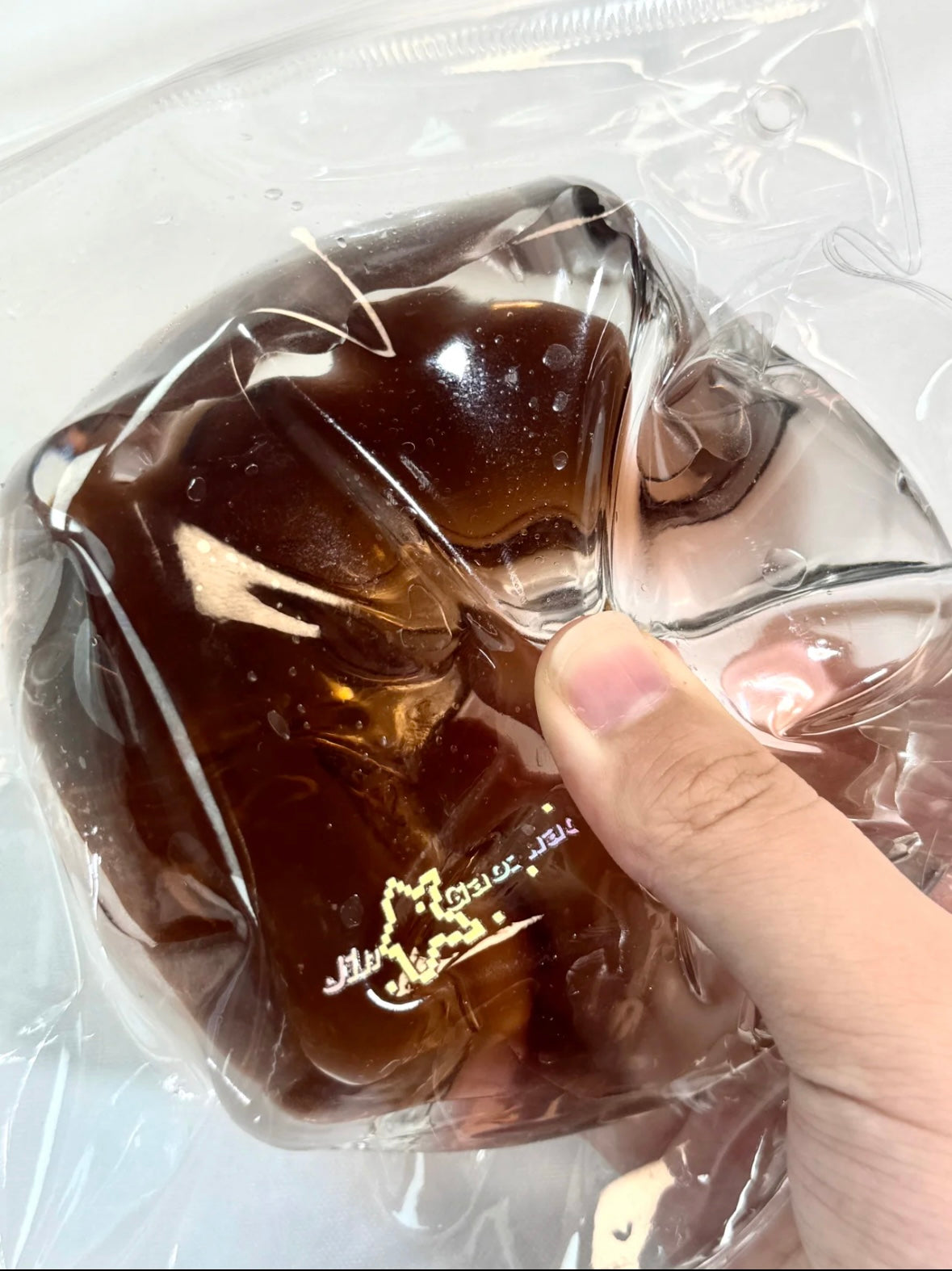 250g Handmade Transparent Ice Cube Taba Squishy Toy (Flowing Liquid in The Middle)(Liquid Squishy)