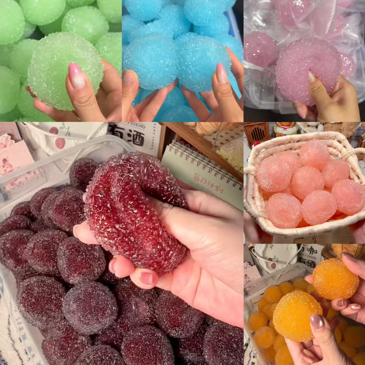 Crisp Satisfying Sound Red Bayberry Handmade Stress Balls