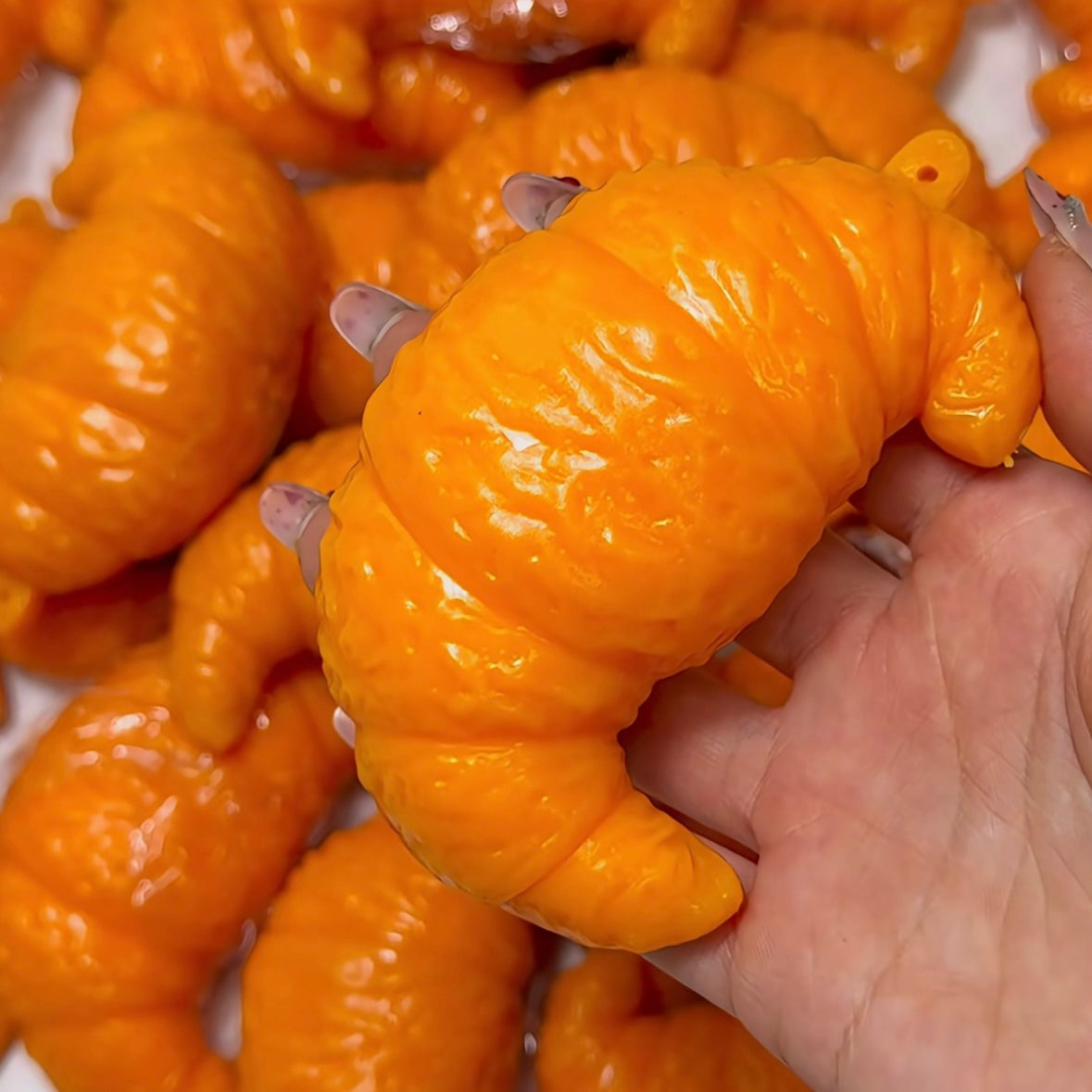 Crunchy Handmade Croissant Stress Ball Bead & Clay Base